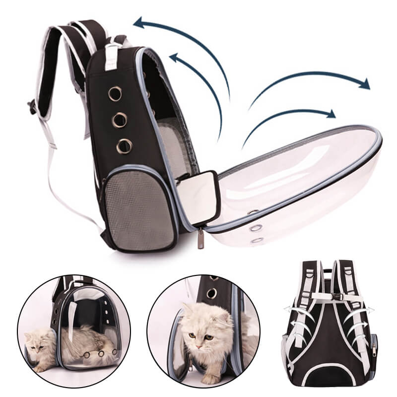 Mochila para transporte de PETS - Respiravel Aprovada para Transporte de Ônibus ou Avião Visão Panoramica