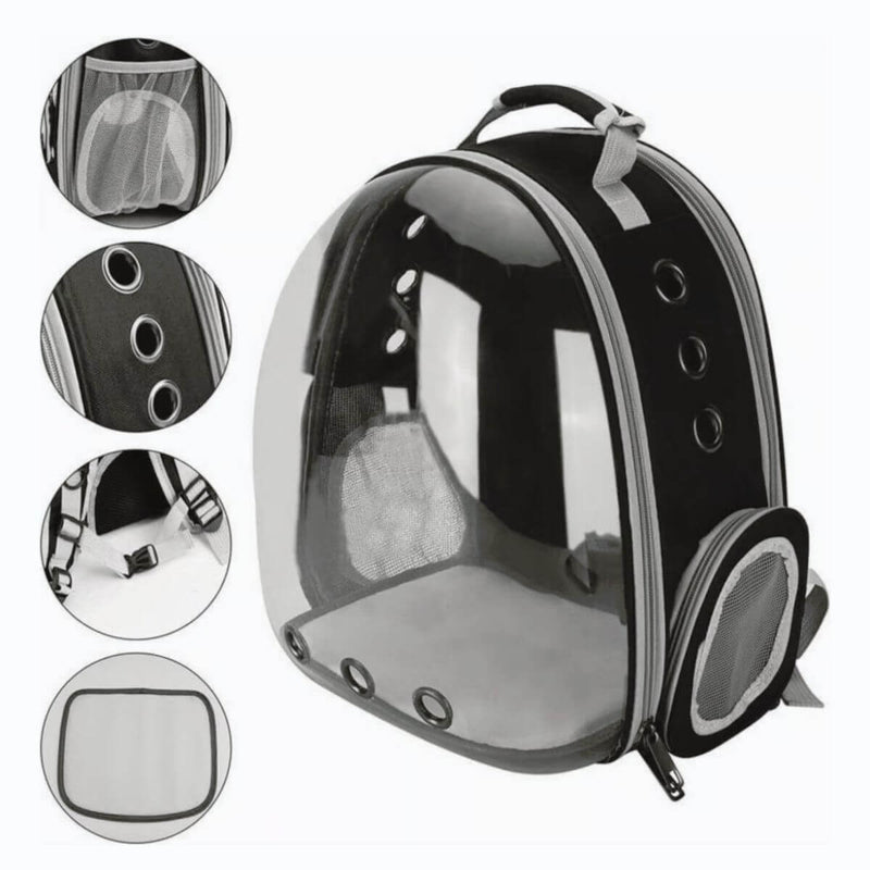 Mochila para transporte de PETS - Respiravel Aprovada para Transporte de Ônibus ou Avião Visão Panoramica